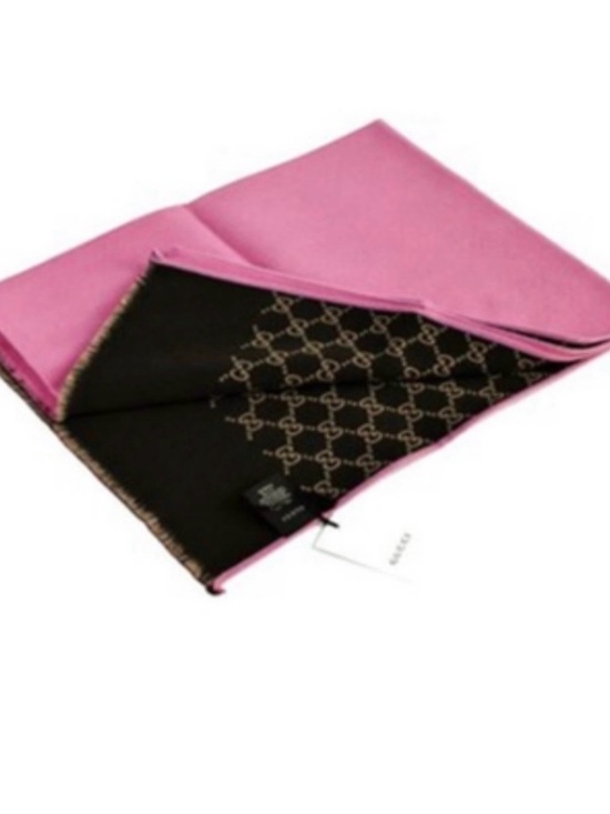 Gucci Accessories - Gucci Pink and Black Reversible GG Signature Scarf